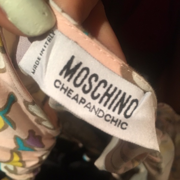 Moschino dress pink v neck ribbons bows pastel - Picture 4 of 5